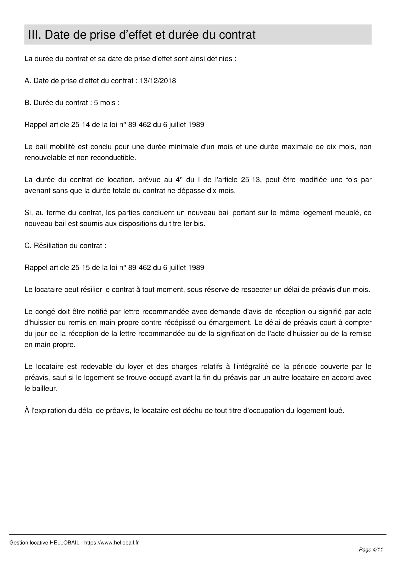 Lettre De Notice Pour Logement