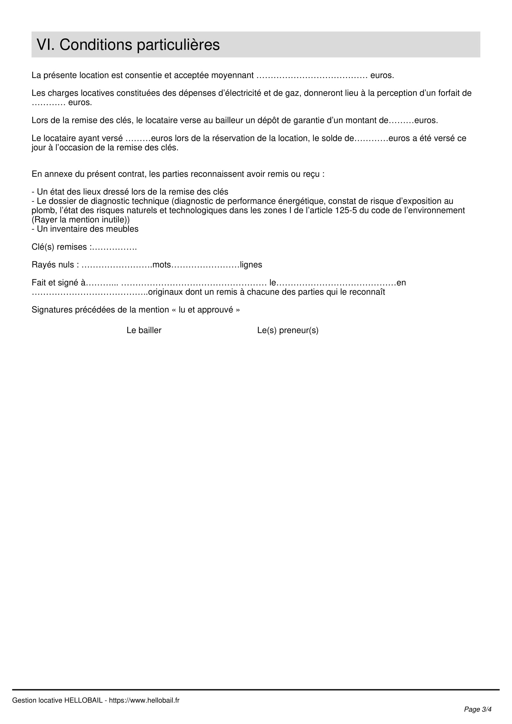 Contrat de location saisonnière modèle en ligne PDF / WORD