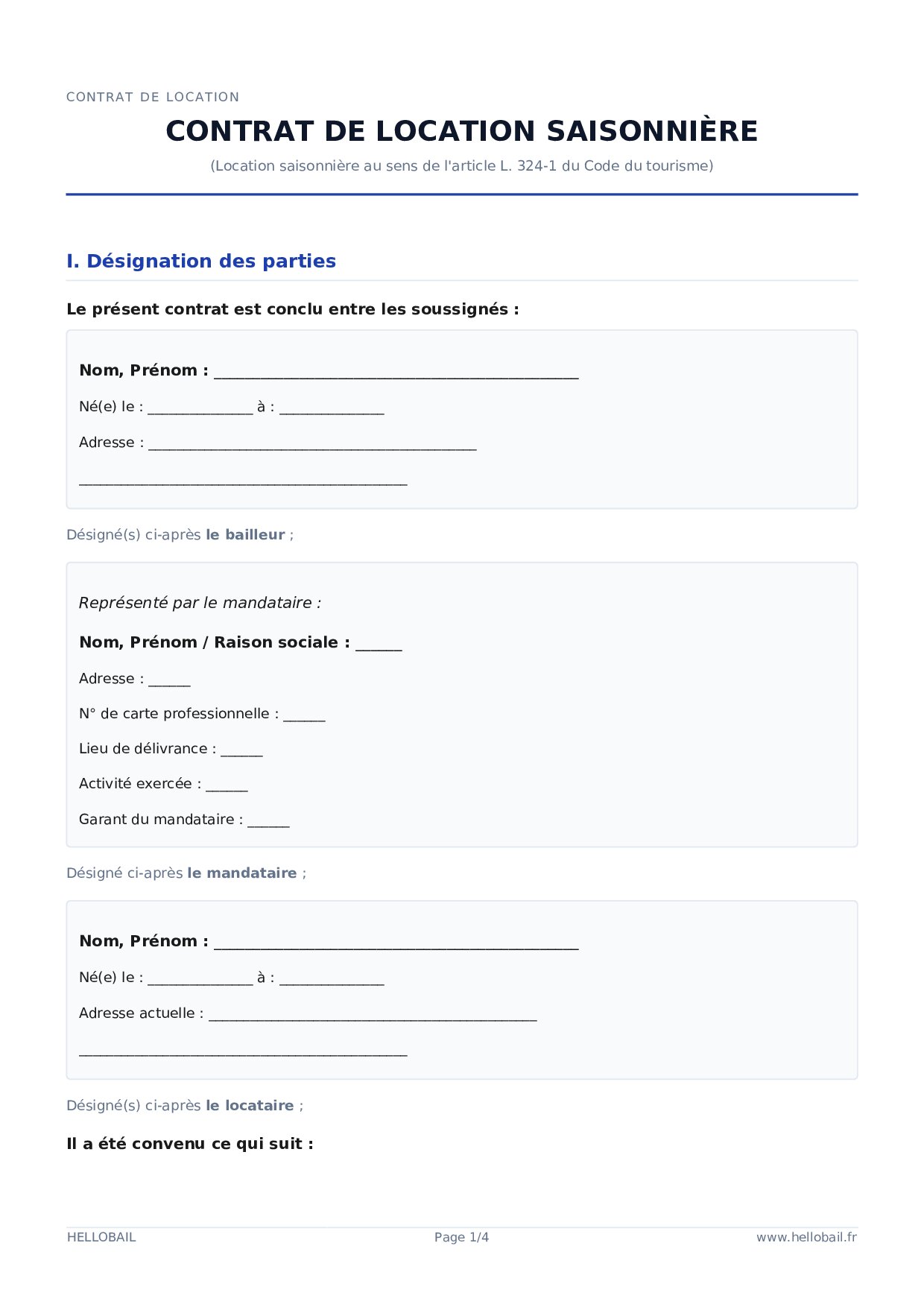 Location saisonnière